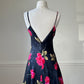 Victoria’s secret sultry vintage silk slip dress featuring vibrant rose prints