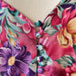 Vibrant Floral Satin Dress featuring Shades of Spring Colored Flower Bouquet Prints