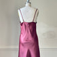 Vintage dusty rose satin dress + black lace bustier