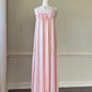 Sweet Tangerine Pink Maxi Slip Dress featuring Delicate Laced Fringe