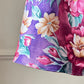 Vibrant Floral Satin Dress featuring Shades of Spring Colored Flower Bouquet Prints