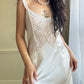 Victoria’s Secret Ethereal Satin Maxi Slip Dress in Pearl White