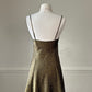 Victoria’s Secret vintage satin slip dress featuring leaf vines print on gold fabric