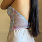 Adorable Spring Washed Floral Corset in Sheer Blue