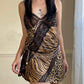 Victoria Secret’s Wild Animal Prints Slip Dress featuring Diagonal Sheer Lace Cutout