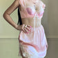 Adorable Japanese Underbust Garment in Dusty Rose featuring Ruffled Details