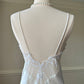 Victoria’s Secret Soft Satin Silk Maxi Dress in Pearl White featuring Floral Embroidery