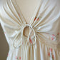 Beautifulpearl white maxi dress featuring peonies prints with plunge neckline
