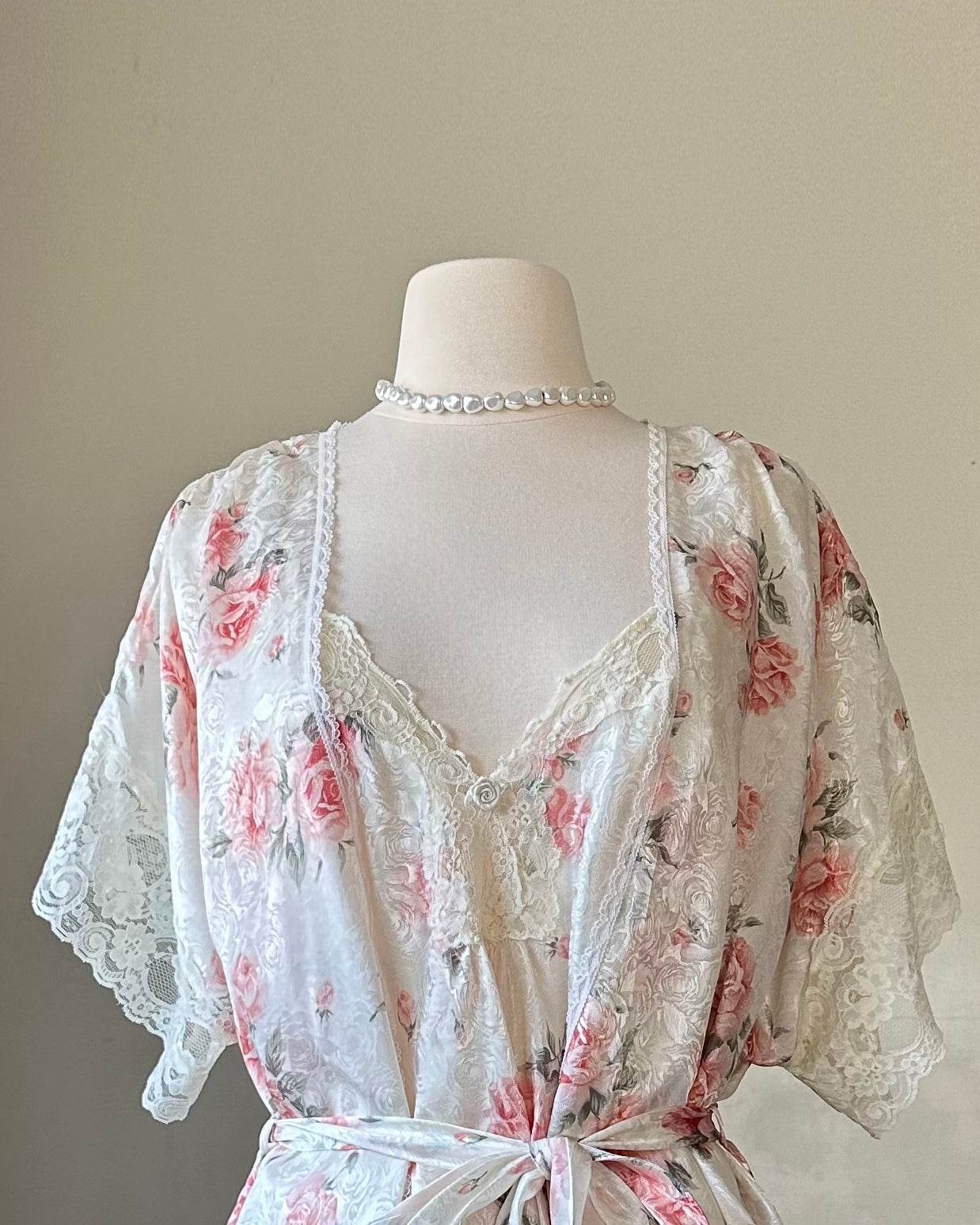 Stunning Vintage Rosette Set include Rose Embossed Slip Dress