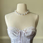 Satin Frederick's of Hollywood Strapless Corset in Light Iris Purple