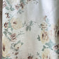 Vintage sage green maxi slip dress featuring rose bouquets print pattern