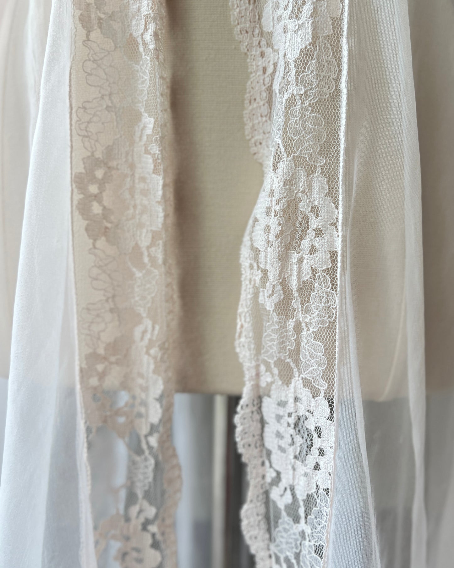 Victorian inspired sheer chiffon robes featuring oversized floral embroidery details