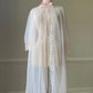 Victorian inspired sheer chiffon robes featuring oversized floral embroidery details