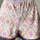 Satin Short featuring Brocade Pattern with Lace Trimmings