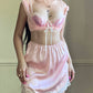 Victoria’s Secret Silky Satin Round Skirt featuring Split Hems with Sheer Lace