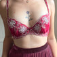 Deep Maroon Underwired Brassiere featuring Baroque Floral Embroidery