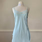 Vintage Victoria’s Secret baby blue mini slip with rosebud detail
