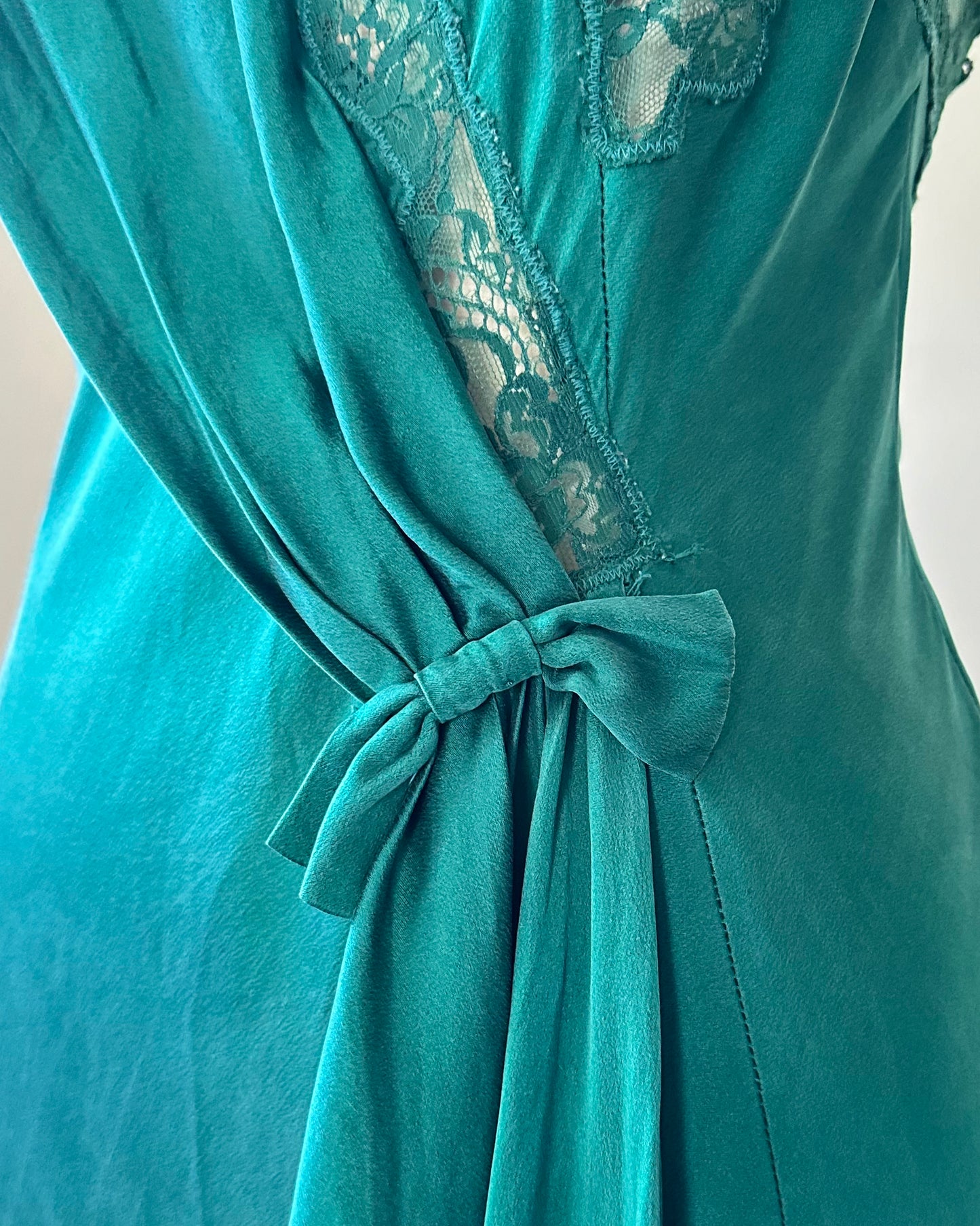 Victoria's Secret emerald maxi dress featuring floral embroidery bust