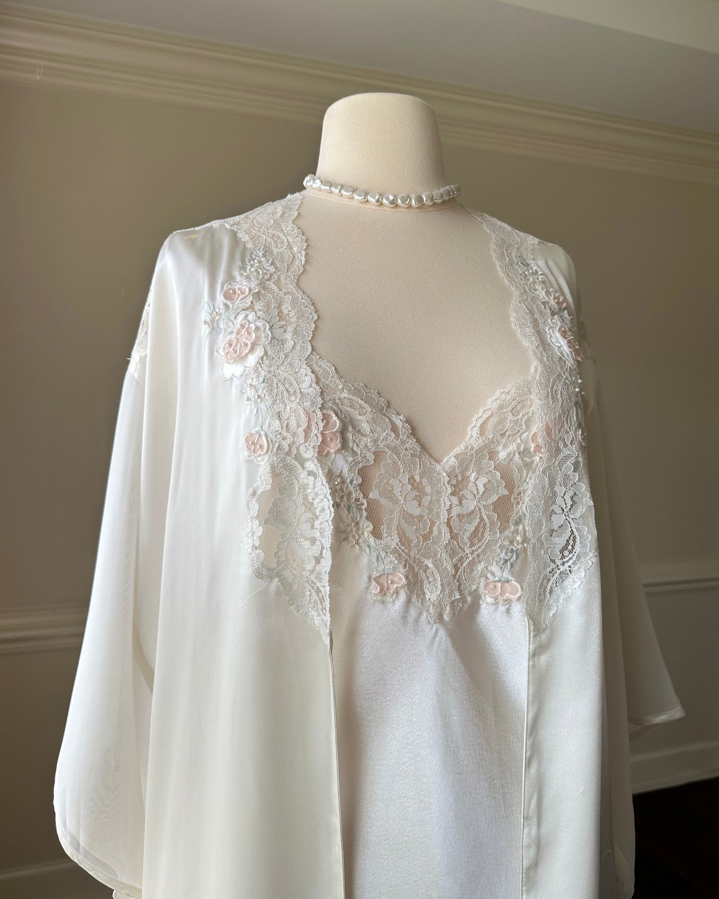 Valmode’s Vintage Set includes Maxi Dress + Matching Long Sleeve Robes