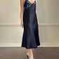 Vintage Jones New York black lace midi slip dress