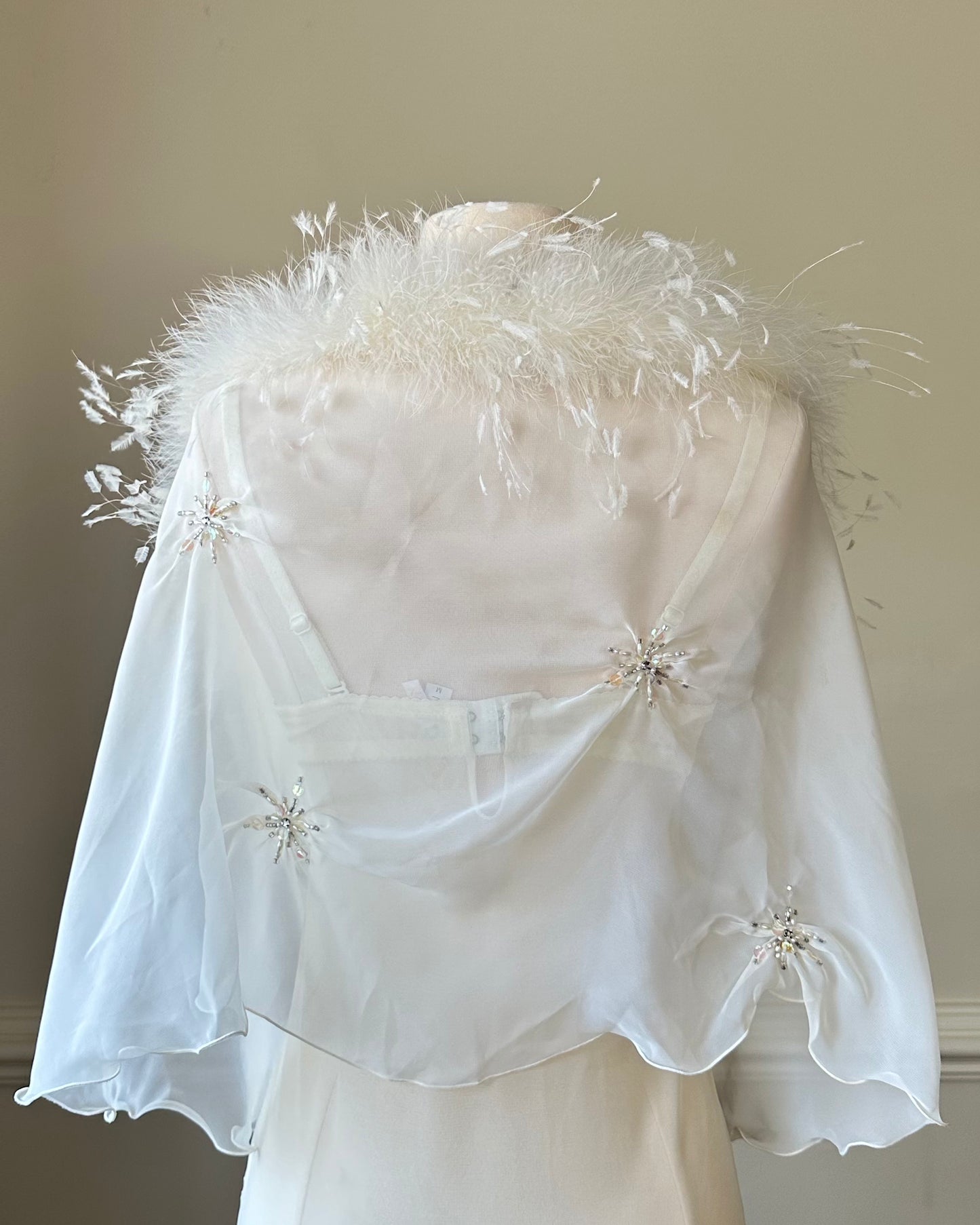 Beautiful Japanese Fur Cape featuring Sheer Chiffon Fabric