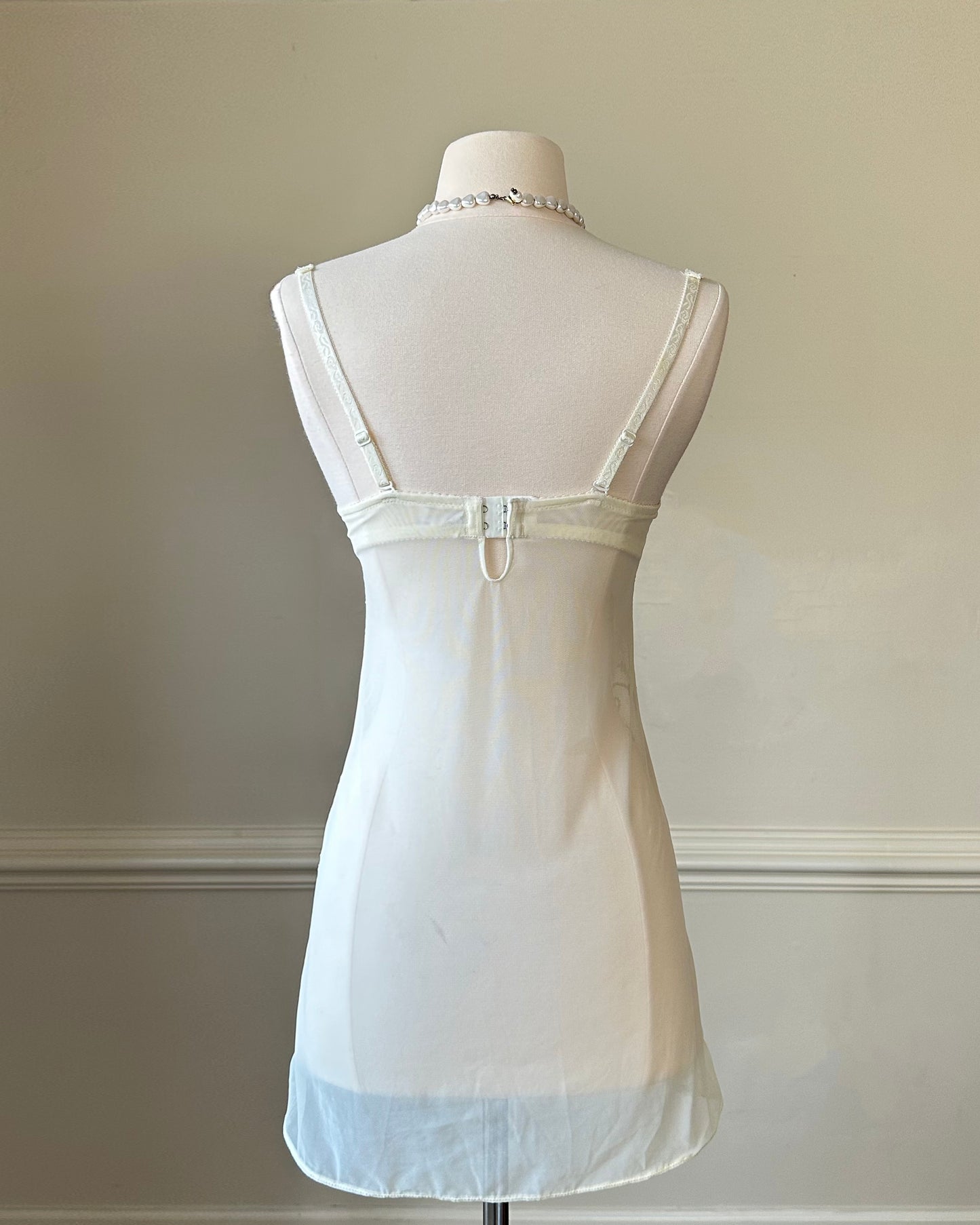 Vintage 90's Bustier Slip Dress featuring Golf Flowers Embroidery