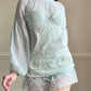 Victoria’s Secret Milkmaid Sky Blue Slips featuring Embossed Floral Embroidery