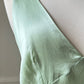 Fairy goddess soft green maxi slip dress featuring deep v neckline