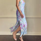 Vintage August Silk 100% silk floral midi slip dress