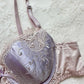Intricate Cool Plum Satin Bra