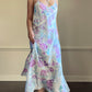 Vintage August Silk 100% silk floral midi slip dress