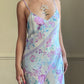 Vintage August Silk 100% silk floral midi slip dress