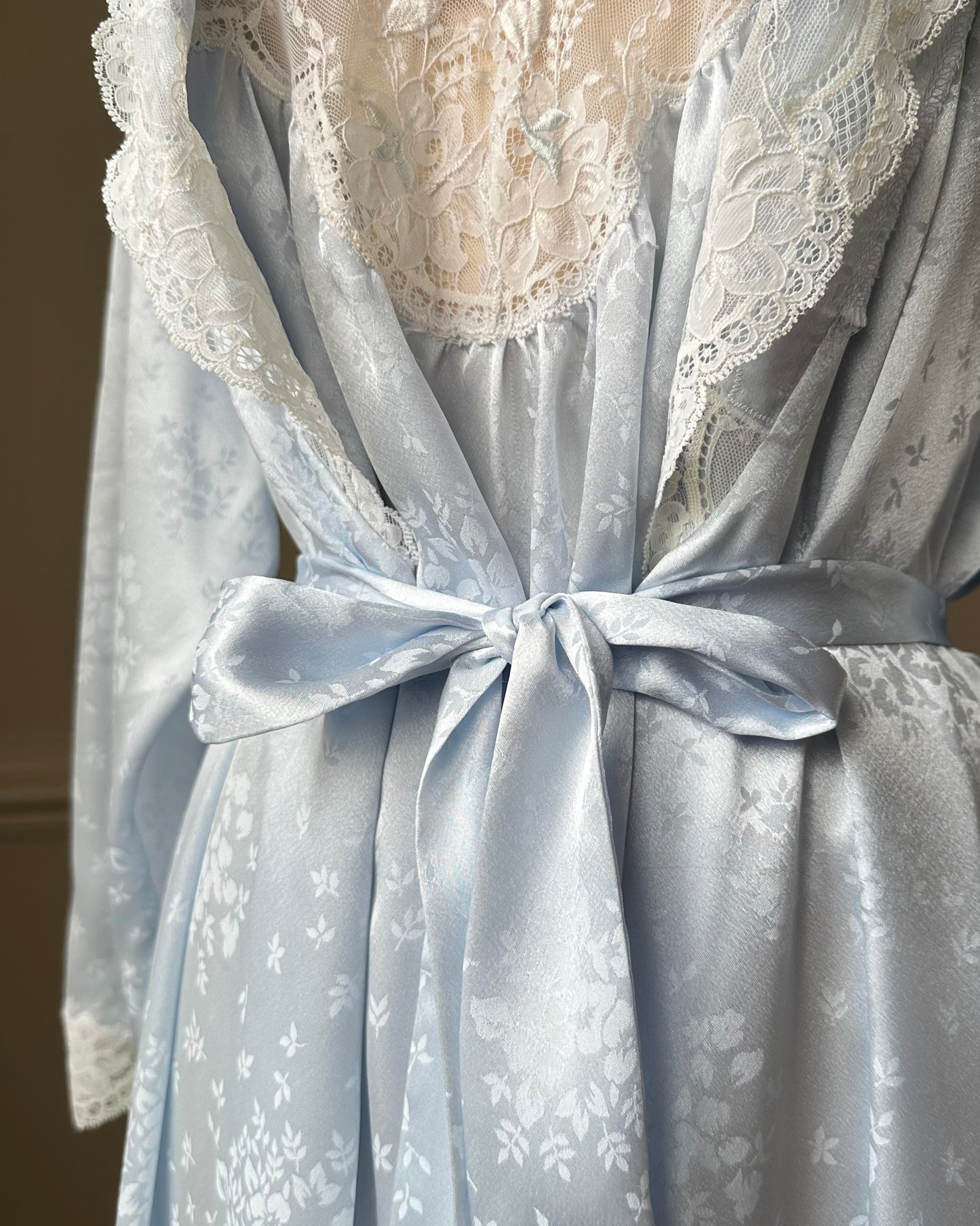 Beautiful Soft Blue Matching Set includes Sheer Frosted Blue Maxi Slip Dress