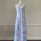 Vintage August Silk 100% silk floral midi slip dress
