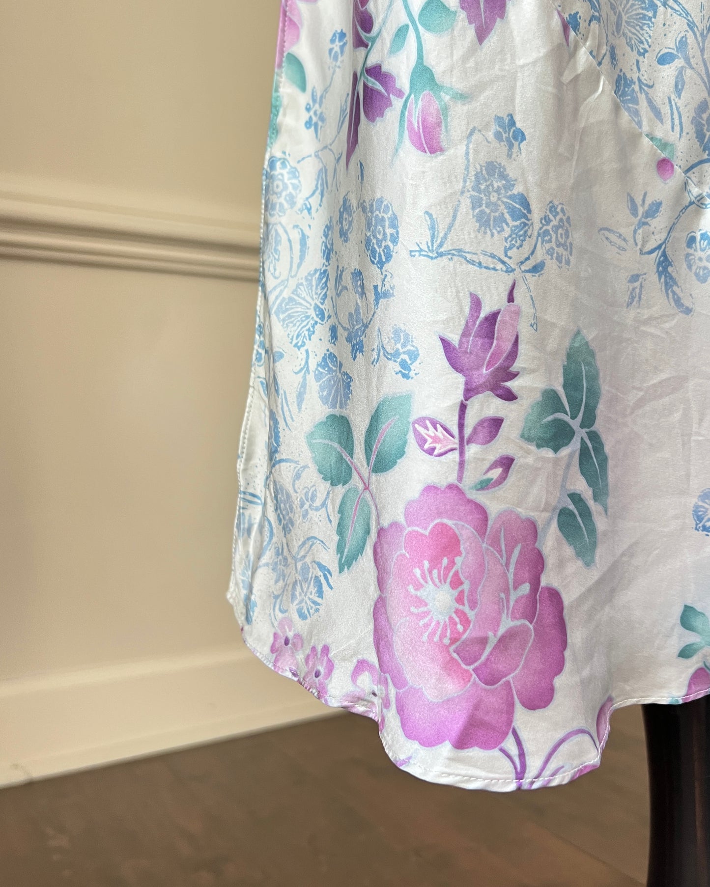 Vintage August Silk 100% silk floral midi slip dress