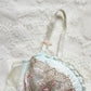 Vintage Baby Blue Brocade Bustier Bra