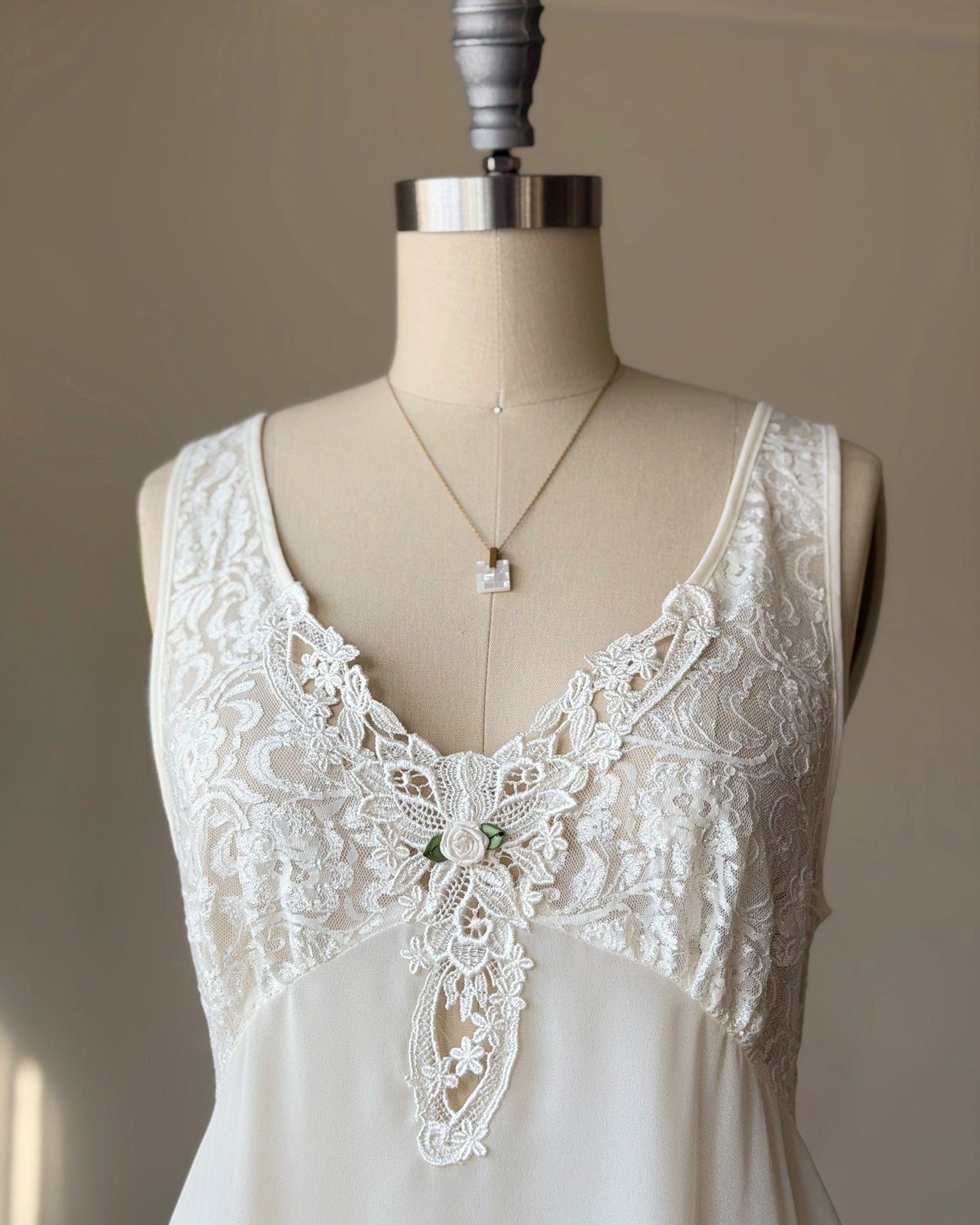 Vintage Cinema Etoile Lace Babydoll Slip Dress