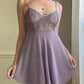 Victoria’s Secret Ballet Slip in Mauve featuring Sheer Floral Embroidery Bustier