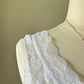 Sheer White Bodysuit featuring Delicate Sheer Lace Bodice with Flared Skirt