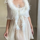Beautiful Japanese Fur Cape featuring Sheer Chiffon Fabric
