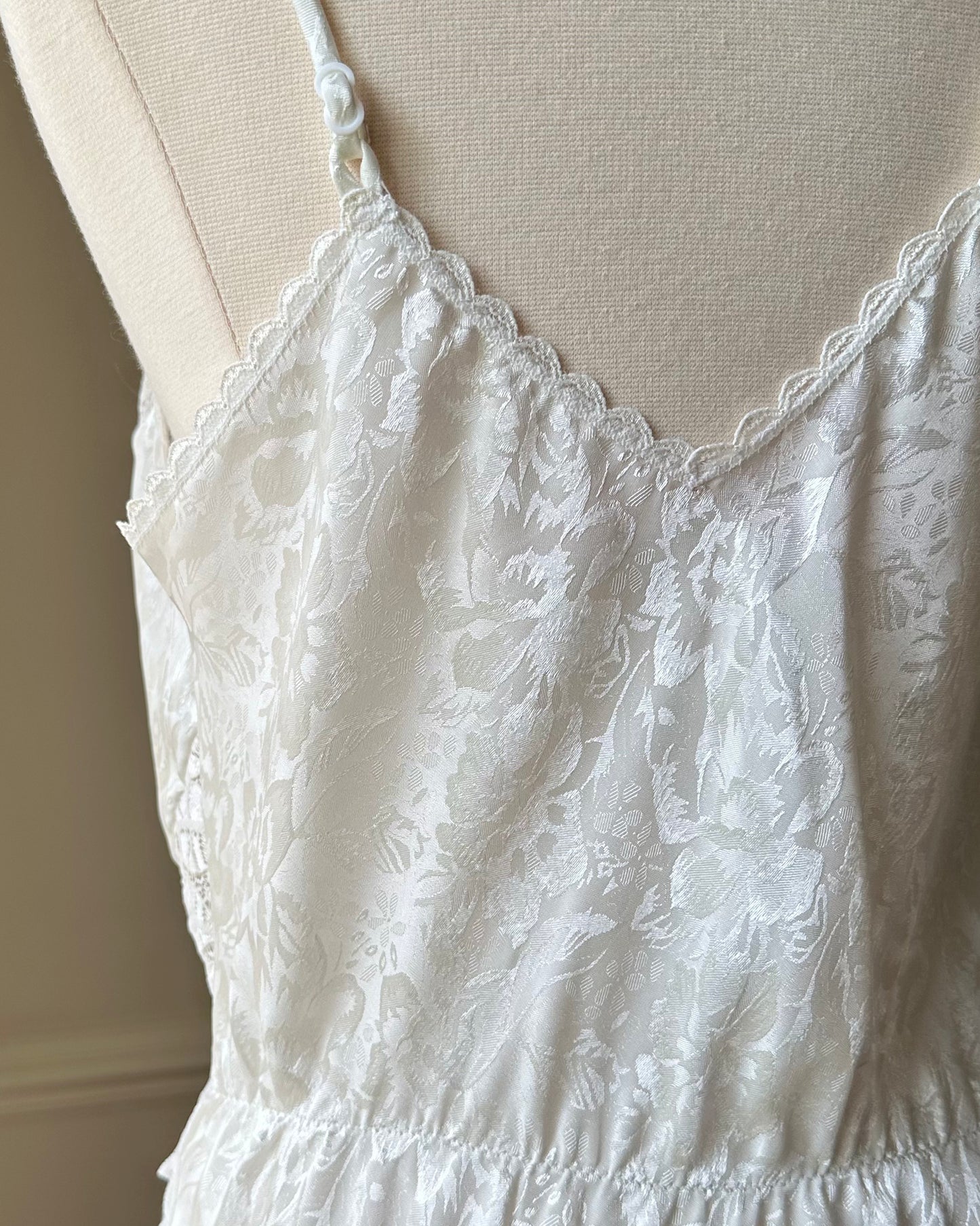 Vintage 80's Floral Embossed Bodysuit featuring Sheer Lace Bustier Crossover