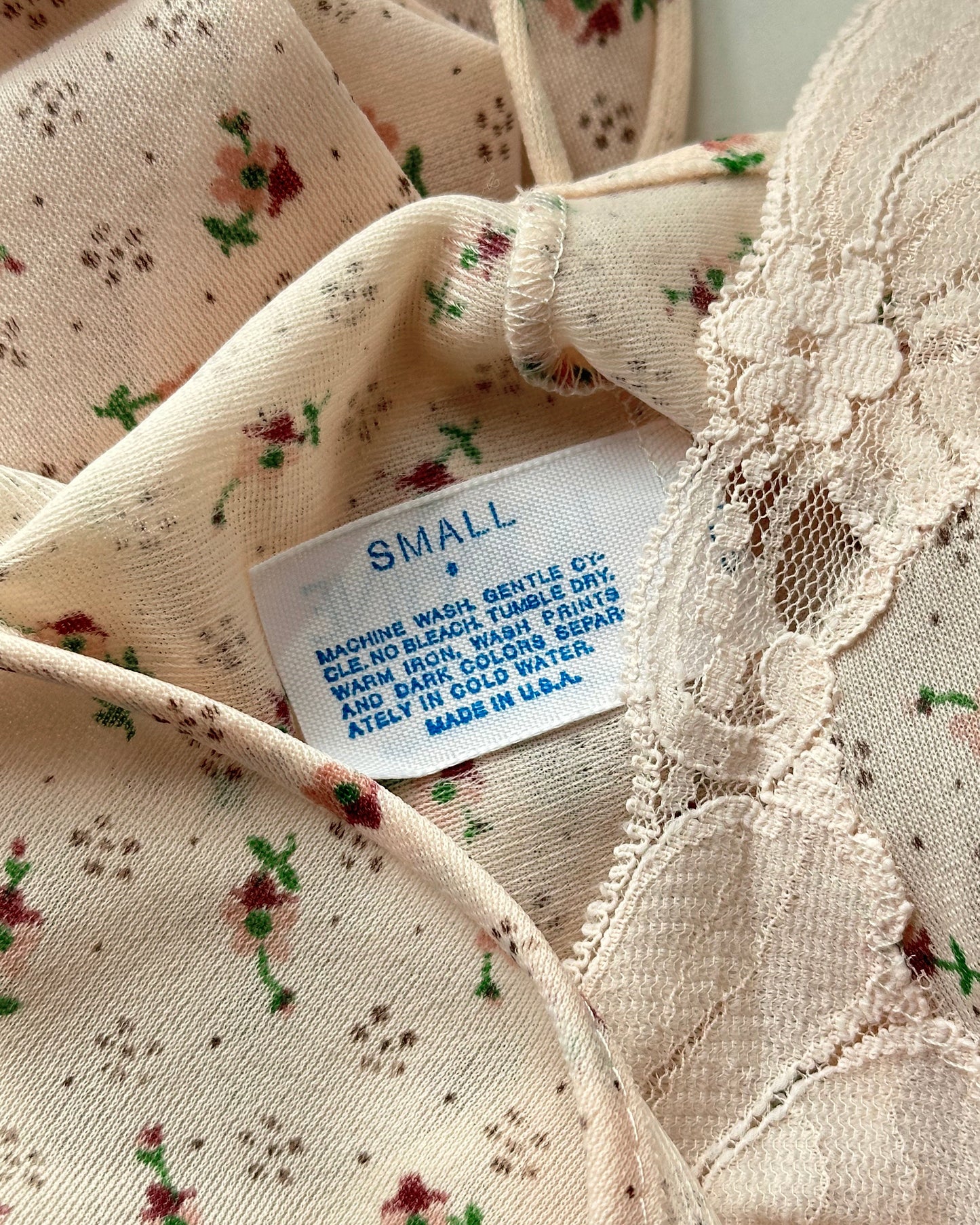 Vintage Maxi Dress featuring Ditsy Floral Prints on Sheer Blush Pink Fabric