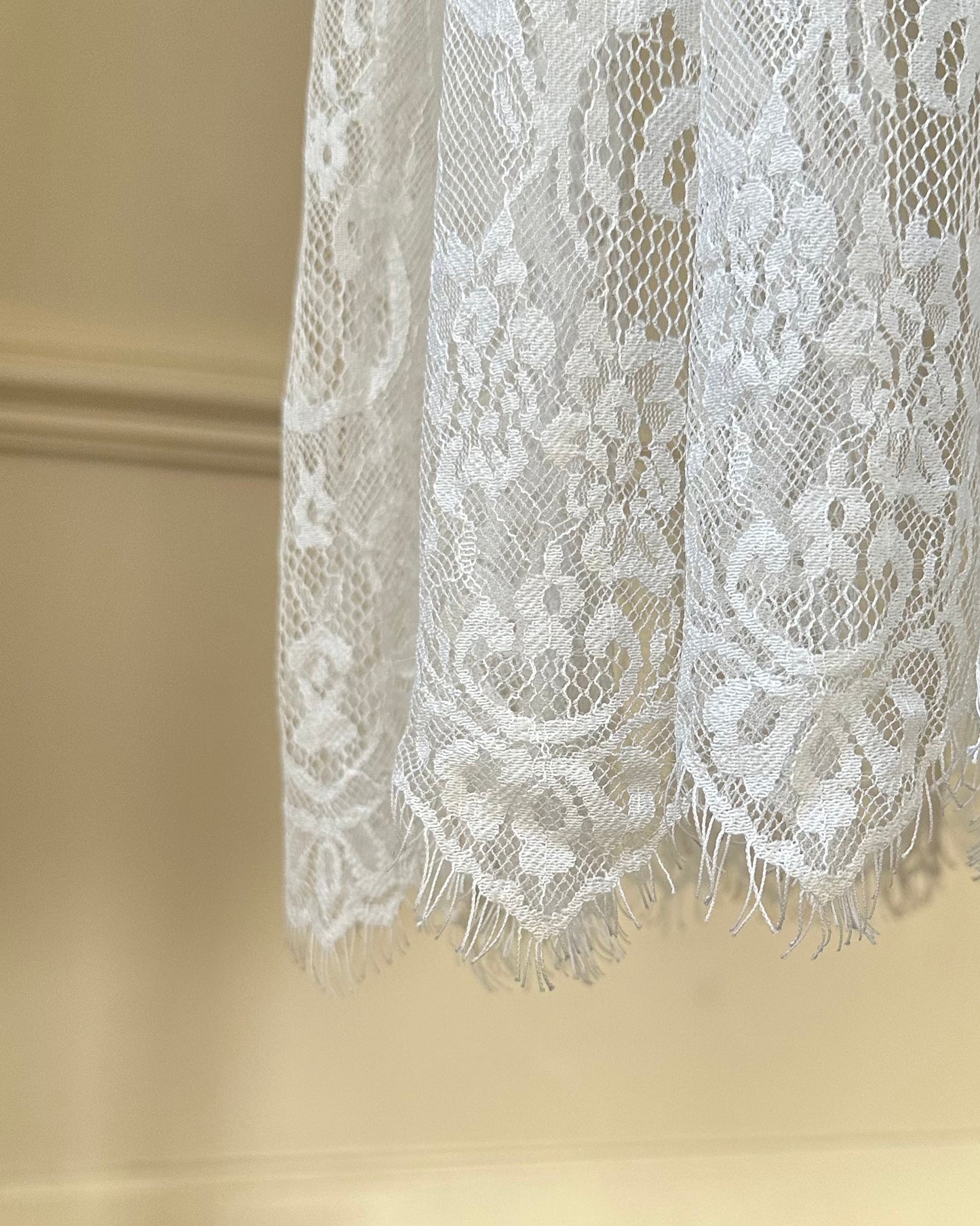 Sheer Victorian Inspired Long Sleeves Slip Dress featuring Intricate Floral Pattern