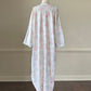 Vintage Barbizon Maxi Dress featuring Rosette Prints on Satin Fabric