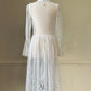 Sheer Victorian Inspired Long Sleeves Slip Dress featuring Intricate Floral Pattern