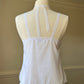 Soft Linen Camisole in Sheer Whitefeaturing Flower Bouquet Embroidery