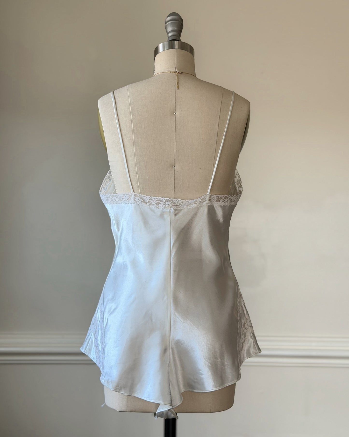 Vintage white satin lace camisole romper lingerie – Victoria’s Secret