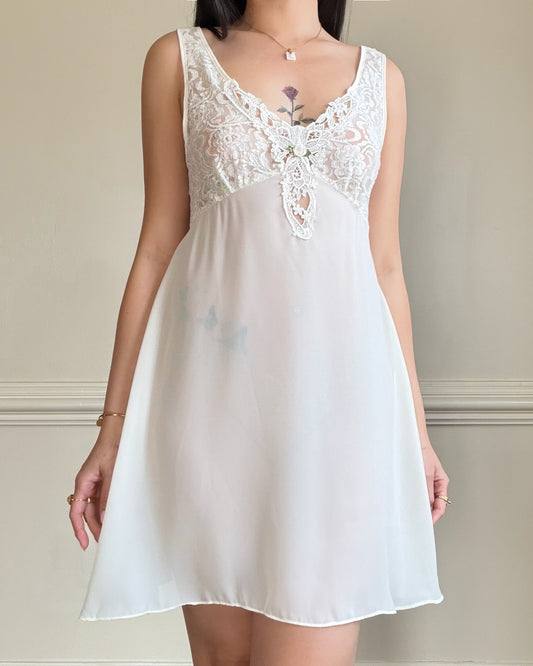 Vintage Cinema Etoile Lace Babydoll Slip Dress