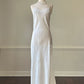 Maxi Bridal Slip Dress in Vintage Creamy featuring Lace Embroidery