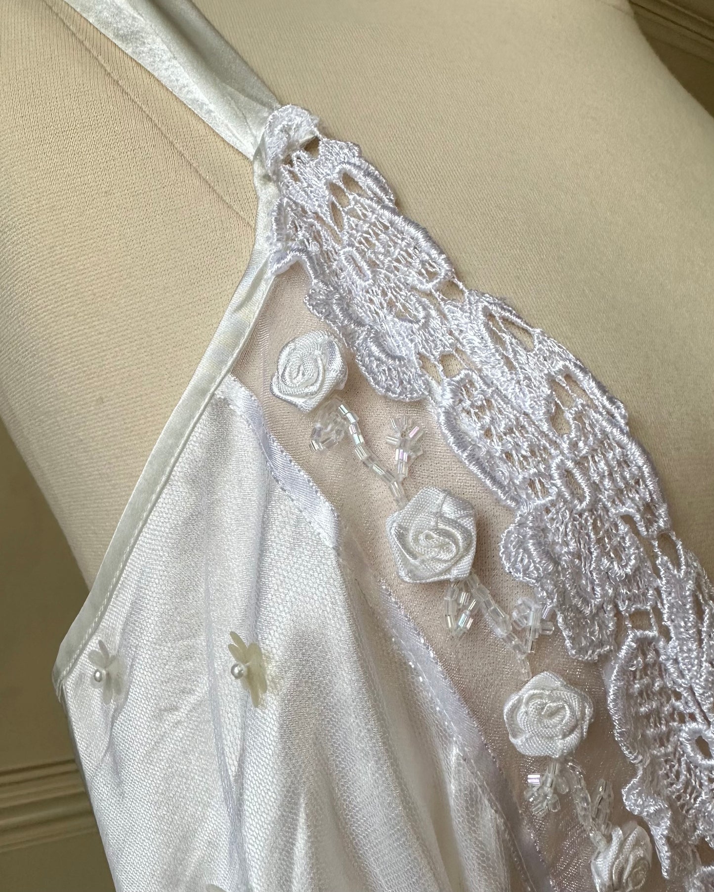 Sultry Satin Maxi Slip Dress featuring Lace Embroidery Lining